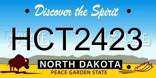 HCT2423 North Dakota License Plate