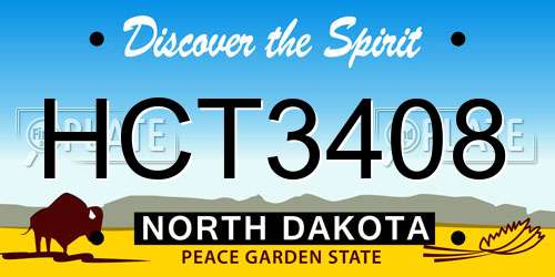 HCT3408 North Dakota License Plate