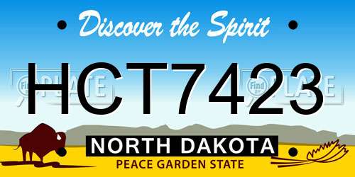 HCT7423 North Dakota License Plate
