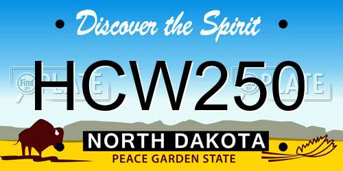 HCW250 North Dakota License Plate