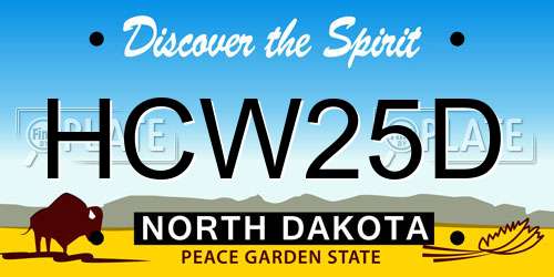 HCW25D North Dakota License Plate