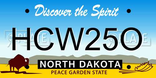 HCW25O North Dakota License Plate