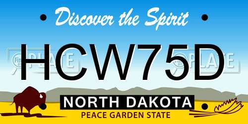 HCW75D North Dakota License Plate