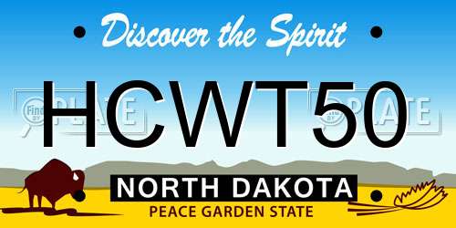 HCWT50 North Dakota License Plate