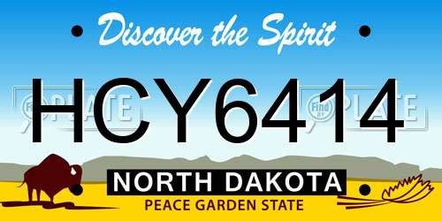 HCY6414 North Dakota License Plate