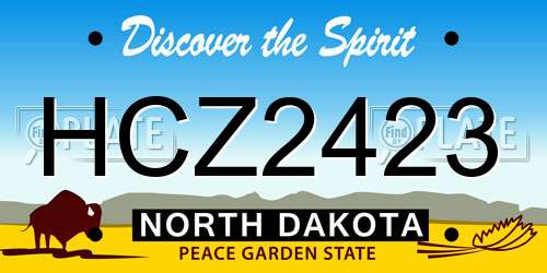 HCZ2423 North Dakota License Plate
