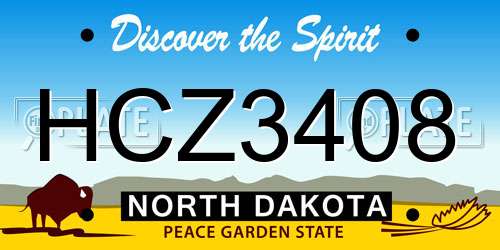 HCZ3408 North Dakota License Plate