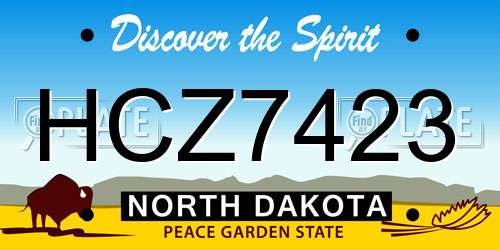 HCZ7423 North Dakota License Plate