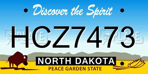HCZ7473 North Dakota License Plate