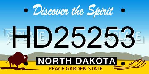 HD25253 North Dakota License Plate