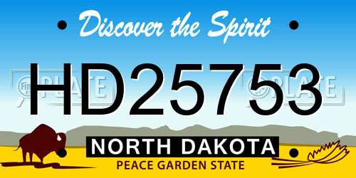 HD25753 North Dakota License Plate