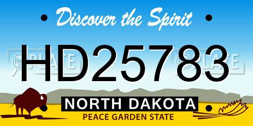 HD25783 North Dakota License Plate