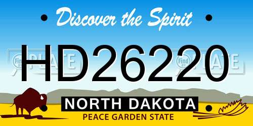 HD26220 North Dakota License Plate