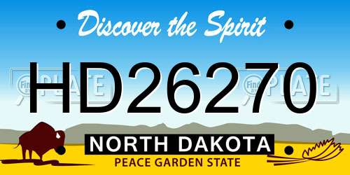 HD26270 North Dakota License Plate