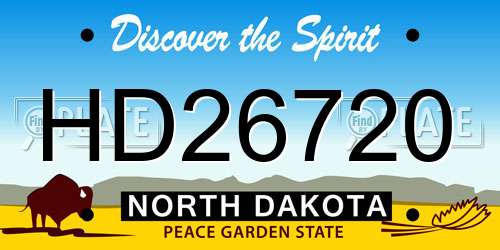 HD26720 North Dakota License Plate