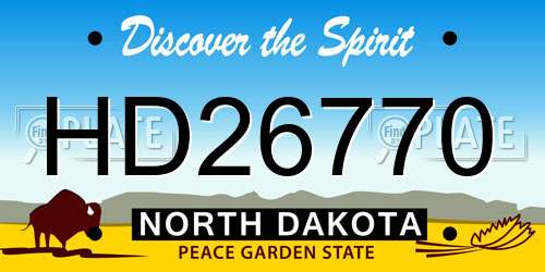 HD26770 North Dakota License Plate