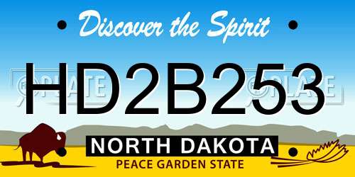 HD2B253 North Dakota License Plate