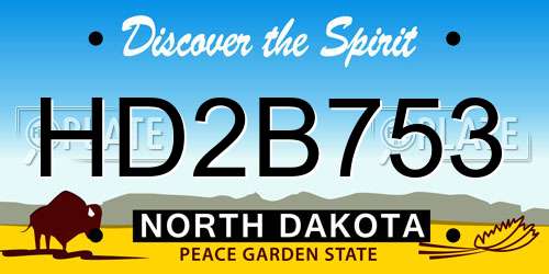 HD2B753 North Dakota License Plate