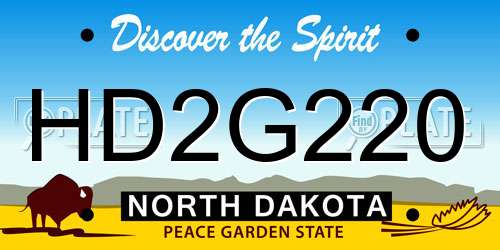 HD2G220 North Dakota License Plate