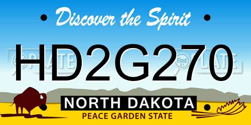 HD2G270 North Dakota License Plate