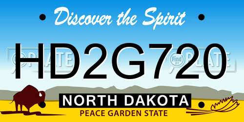 HD2G720 North Dakota License Plate