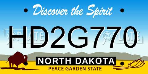 HD2G770 North Dakota License Plate