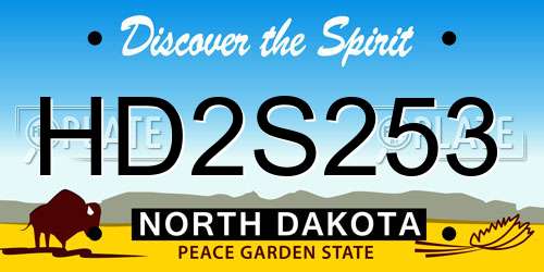 HD2S253 North Dakota License Plate