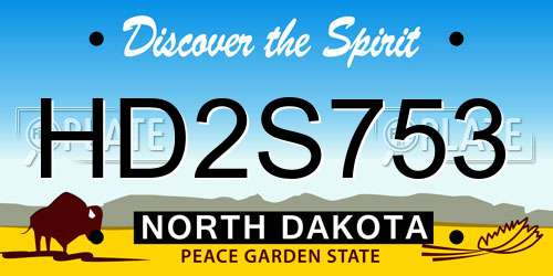 HD2S753 North Dakota License Plate