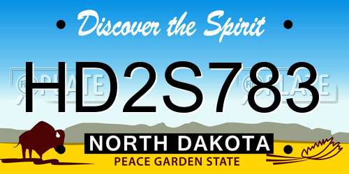HD2S783 North Dakota License Plate