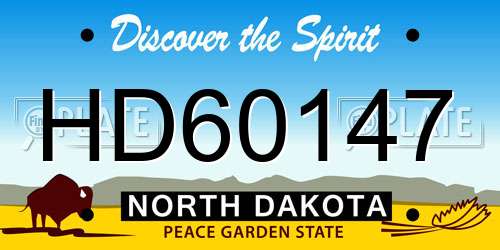 HD60147 North Dakota License Plate