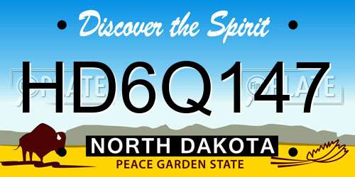 HD6Q147 North Dakota License Plate
