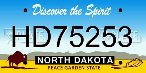 HD75253 North Dakota License Plate