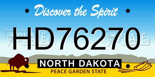HD76270 North Dakota License Plate