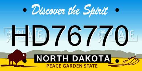 HD76770 North Dakota License Plate
