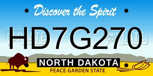 HD7G270 North Dakota License Plate