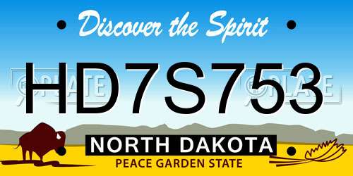 HD7S753 North Dakota License Plate