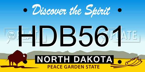 HDB561 North Dakota License Plate