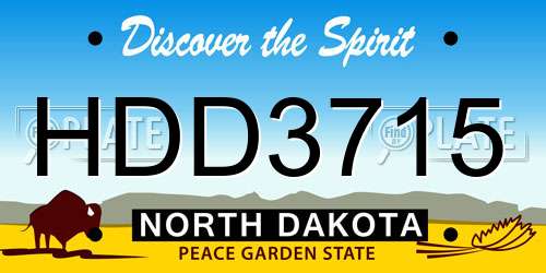HDD3715 North Dakota License Plate