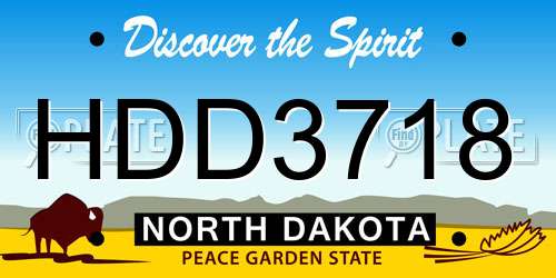 HDD3718 North Dakota License Plate