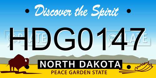 HDG0147 North Dakota License Plate