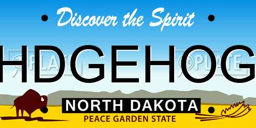 HDGEHOG North Dakota License Plate