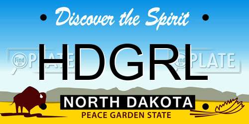 HDGRL North Dakota License Plate