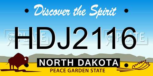 HDJ2116 North Dakota License Plate