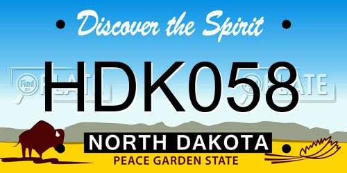 HDK058 North Dakota License Plate