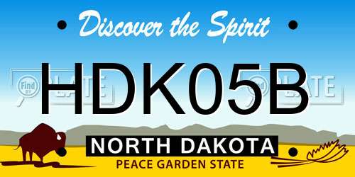 HDK05B North Dakota License Plate