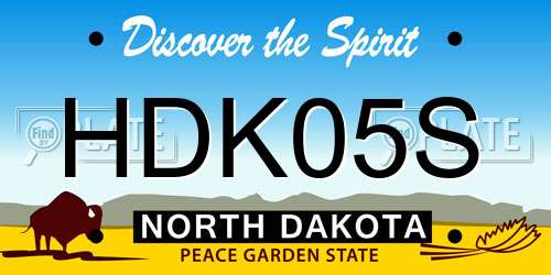 HDK05S North Dakota License Plate