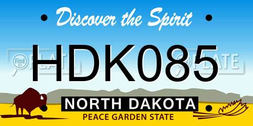 HDK085 North Dakota License Plate