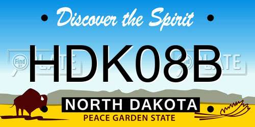 HDK08B North Dakota License Plate
