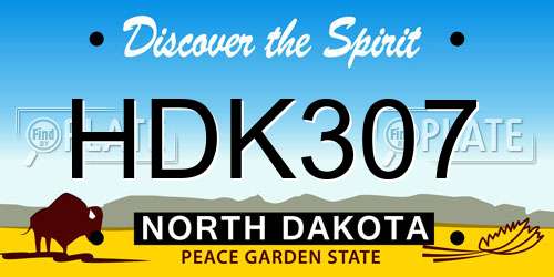HDK307 North Dakota License Plate