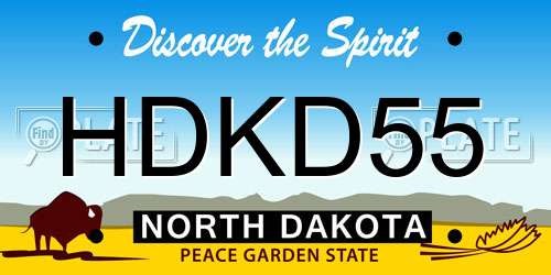 HDKD55 North Dakota License Plate